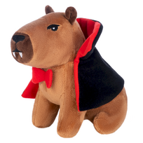 kapibara pliusinis zaislas - Pliušinis žaislas kapibara FANCY Dracula, 20 cm (rudas/juodas/raudonas) - 3 nuotrauka