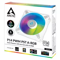 arctic pst p14 pwm - 140mm Arctic P14 PWM PST A-RGB Baltas - 2 nuotrauka