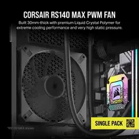 140mm ventiliatoriai - Corsair RS140 Max PWM 140 mm Black - 3 nuotrauka