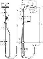 hansgrohe crometta 240 - Dušo sistema Hansgrohe Crometta S 27270000, chromas (Chrome) - 2 nuotrauka