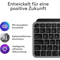 mini klaviatura - Logitech MX Keys Mini for Mac, Pilka (Grey) - 2 nuotrauka