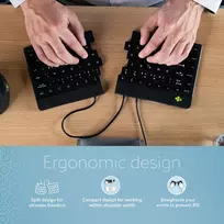 split keyboard - KEYBOARD SPLIT BREAK V2 ENG/BLACK RGOSP-USWIBL R-GO TOOLS - 2 nuotrauka