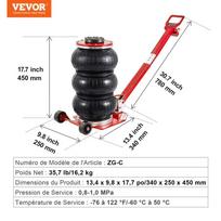 vevor 3 - VEVOR ZG-C pneumatinis oro keltuvas 3T Raudonas (Red) - 6 nuotrauka