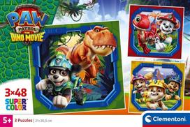dino patrol - Clementoni Square Paw Patrol Dino Movie 25326, 3 x 48 det. - 2 nuotrauka