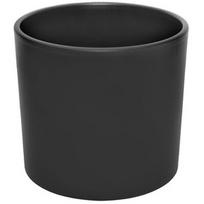 Keraminis vazonas DOMOLETTI, WALEC STRUCTUR, Ø 19 cm, juoda matinė spalva
