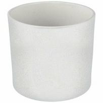 Vazon keram DOMOLETTI, WALEC STRUCTUR, Ø 15 cm, baltas