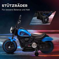 elektrinis motociklas vaikams - Homcom Vaikiškas elektrinis motociklas Mėlynas/Juodas (Blue/Black) - 6 nuotrauka