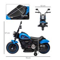 elektrinis motociklas vaikams - Homcom Vaikiškas elektrinis motociklas Mėlynas/Juodas (Blue/Black) - 8 nuotrauka