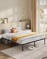 juoda metaline lova 160 200 - Lova Vasagle RMB132B01, 160x200 cm, Juodas (Black) - 7 nuotrauka