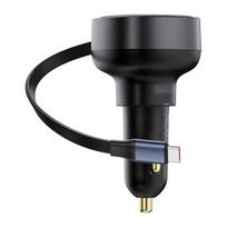 usb type c laidas - Automobilinis įkroviklis Baseus, USB Type C, juoda, 60 W - 4 nuotrauka