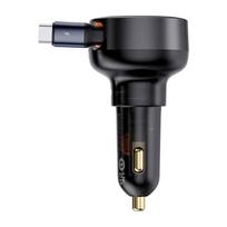 usb type c laidas - Automobilinis įkroviklis Baseus, USB Type C, juoda, 60 W - 5 nuotrauka
