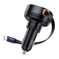 usb type c laidas - Automobilinis įkroviklis Baseus, USB Type C, juoda, 60 W - 6 nuotrauka