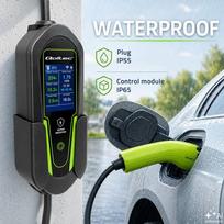 elektromobilio ikrovimo - Qoltec Type 2 - Schuko (220V), 16A, 3.5kW, 1-fazė, 5m, Wi-Fi, LCD - 3 nuotrauka