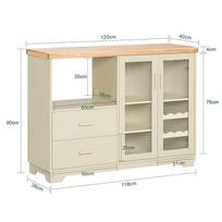 spintele mikrobangu - SoBuy Virtuvės spintelė FSB81-MI, kreminė/šviesiai ruda (Cream/Light Brown) - 8 nuotrauka