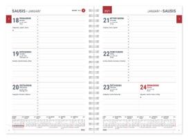 darbo kalendorius - Darbo kalendorius Timer Spirex Week, A5, vyšninės spalvos - 3 nuotrauka