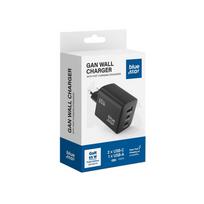 usb type c laidas - BlueStar VT-43 kelioninis įkroviklis GaN 4A 65W 2 x Type C + USB A PD QC4.0 Juodas (Black) - 2 nuotrauka