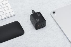 usb type c laidas - BlueStar VT-43 kelioninis įkroviklis GaN 4A 65W 2 x Type C + USB A PD QC4.0 Juodas (Black) - 6 nuotrauka
