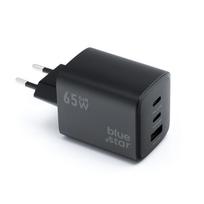 usb type c laidas - BlueStar VT-43 kelioninis įkroviklis GaN 4A 65W 2 x Type C + USB A PD QC4.0 Juodas (Black) - 10 nuotrauka