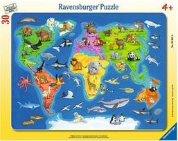 Dėlionė Ravensburger Frame Animal Map 066414, 30 dalių