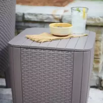 keter stalas - Lauko stalas Keter Luzon Flat Wicker, smėlio sp., 39 cm x 39 cm x 43 cm - 2 nuotrauka