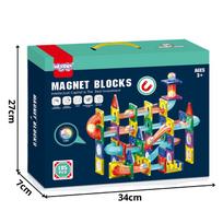magnetines kaladeles - WOOPIE 3D magnetinių konstruktorių edukacinis rinkinys su kamuoliukų trasa, 105 vnt. - 2 nuotrauka