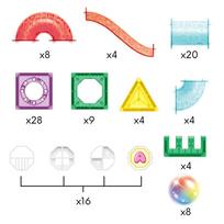 magnetines kaladeles - WOOPIE 3D magnetinių konstruktorių edukacinis rinkinys su kamuoliukų trasa, 105 vnt. - 3 nuotrauka