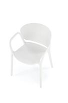 plastikines kedes - Valgomojo kėdė K491, matinė, balta, 60 cm x 56 cm x 76 cm - 6 nuotrauka