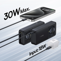 power bank 10000 mah - Baseus Free2Pull, 10000mAh, 30W, juodas (black) - 7 nuotrauka
