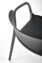 plastikines kedes - Valgomojo kėdė K491, matinė, juoda, 60 cm x 56 cm x 76 cm - 3 nuotrauka