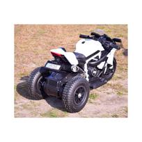 elektrinis motociklas vaikams - Vienvietis vaikiškas elektrinis motociklas Super Racer, baltas - 4 nuotrauka