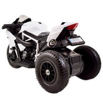 elektrinis motociklas vaikams - Vienvietis vaikiškas elektrinis motociklas Super Racer, baltas - 8 nuotrauka
