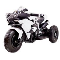 elektrinis motociklas vaikams - Vienvietis vaikiškas elektrinis motociklas Super Racer, baltas - 9 nuotrauka