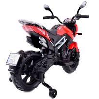 elektrinis motociklas vaikams - Vienvietis vaikiškas elektrinis motociklas Cross, raudonas - 13 nuotrauka