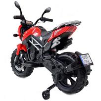 elektrinis motociklas vaikams - Vienvietis vaikiškas elektrinis motociklas Cross, raudonas - 14 nuotrauka