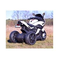 motociklo variklis - Vienvietis vaikiškas elektrinis motociklas Sport 1 BJQ-R8, baltas - 7 nuotrauka