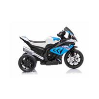 elektrinis motociklas vaikams - Vienvietis vaikiškas elektrinis motociklas BMW HP4, baltas - 4 nuotrauka