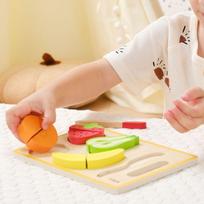 montessori zaislai - VIGA Medinė Montessori edukacinė dėlionė „Vaisiai pjaustymui“ - 4 nuotrauka