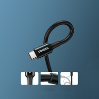 laidas usb c 2m - Ugreen US300 USB-C cable to USB-C 100W, 5A, 2m Black - 5 nuotrauka