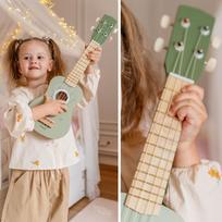 vaikiskos gitaros - Viga Medinė ukulelė vaikams Žalia (Green) su natomis - 13 nuotrauka