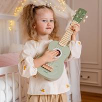 vaikiskos gitaros - Viga Medinė ukulelė vaikams Žalia (Green) su natomis - 15 nuotrauka