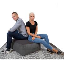 pufas juodas - Pufas Home4you Lamb Bag P0066324, pilkas, 80 cm x 80 cm x 30 cm - 2 nuotrauka