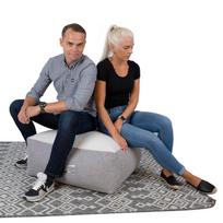 balta taburete - Pufas Home4you Lamb Bag P0066323, baltas/pilkas, 80 cm x 80 cm x 30 cm - 2 nuotrauka