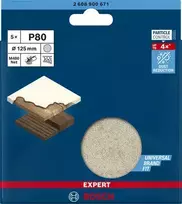 80 slifavimo padas - Šlifavimo tinklelis Bosch Expert M480, 80, 12.5 cm x 12.5 cm, 5 vnt. - 5 nuotrauka