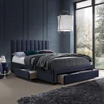 miegamojo lova su ciuziniu - Home4you Grace Bed + Harmony Duo Mattress 160x200cm Blue - 2 nuotrauka