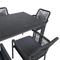 6 kedes - Lauko baldų komplektas Home4you Carves, pilkas, 1-6 vietų - 4 nuotrauka