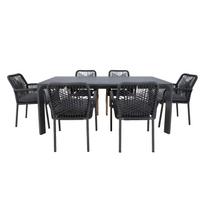 6 kedes - Lauko baldų komplektas Home4you Carves, pilkas, 1-6 vietų - 5 nuotrauka