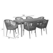 lauko baldai 7 vietos - Lauko baldų komplektas Home4you Ecco 7 Piece Set, pilkas, 6 vietų - 2 nuotrauka