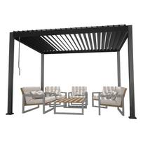 sodo pavesines - Pavėsinė su užuolaidomis Home4you Mirador, pilka - 4 nuotrauka