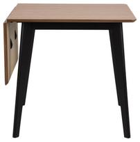 valgomojo stalai - Valgomojo stalas išskleidžiamas Home4you Roxby AC91467, rudas/juodas, 80 - 120 cm x 80 cm x 76 cm - 2 nuotrauka