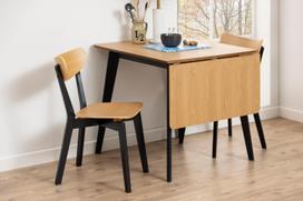 valgomojo stalai - Valgomojo stalas išskleidžiamas Home4you Roxby AC91467, rudas/juodas, 80 - 120 cm x 80 cm x 76 cm - 3 nuotrauka